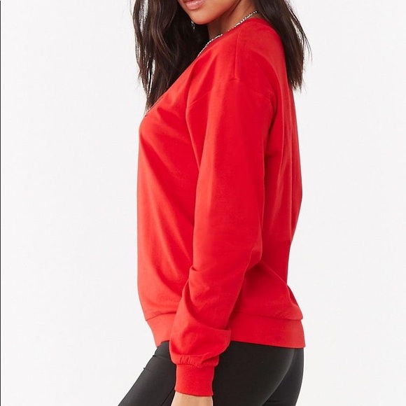 F21 red graphic top - Picture 2 of 6